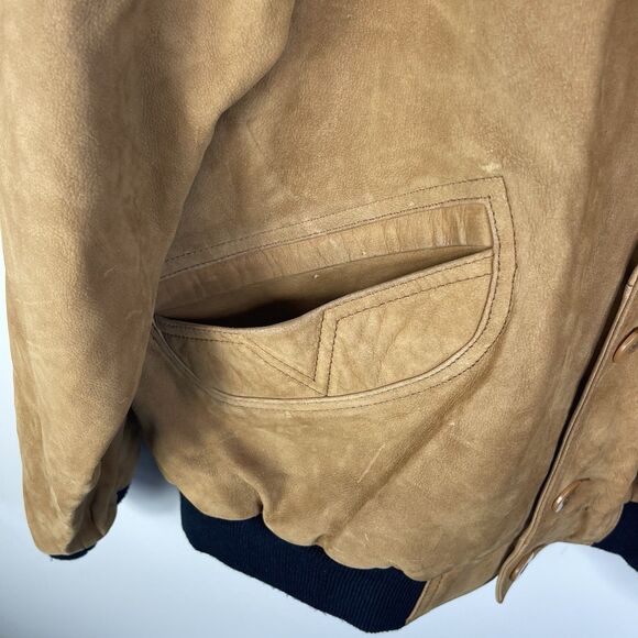 VTG Deerskin Leather Jacket Mens L Geniune Leather Grandpa Chore Barn Farm - Picture 4 of 11